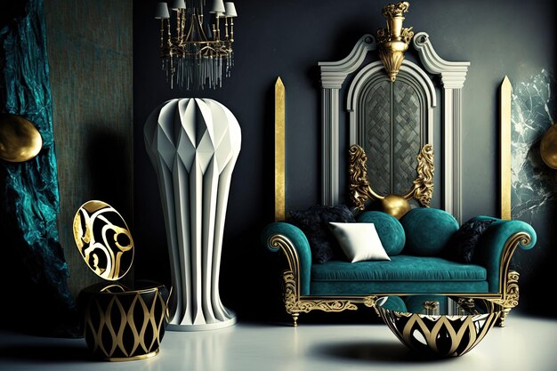 Collection of opulent furnishings