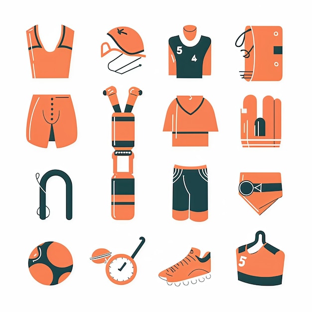 a collection of orange and white clothes including orange black and white