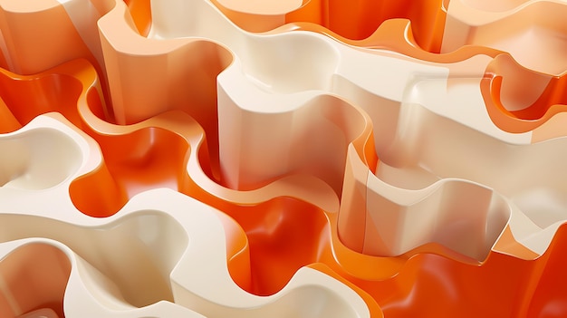 a collection of orange and white objects with orange and white shapes