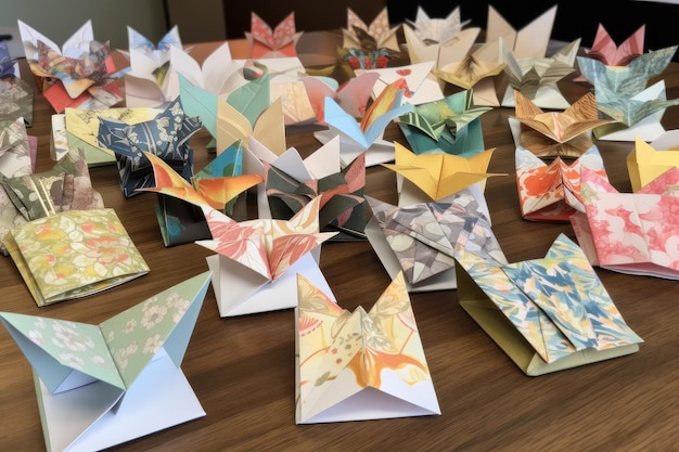 Collection of origami cards ready to be gifted created with generative ai