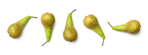 Photo collection of pears isolated on white background set of multiple images part of series