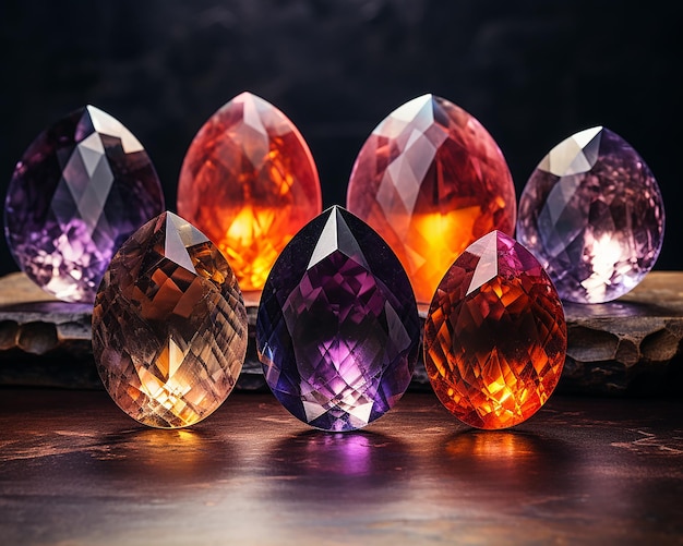 Collection of Perfect Polished Ametrine Gemstones