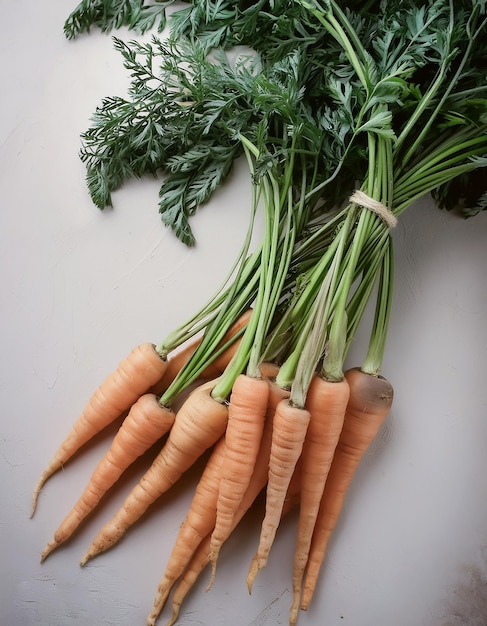 a collection or pile of lots of carrots that have just been harvested and still have traces