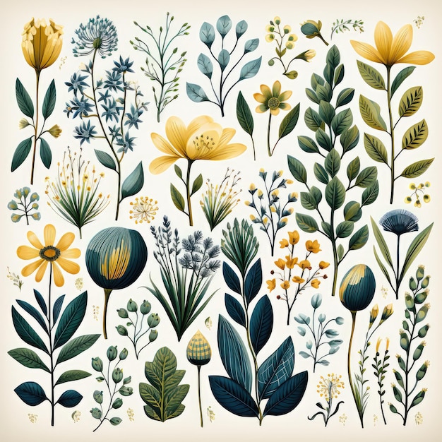 a collection of plants and flowers from the book of the book