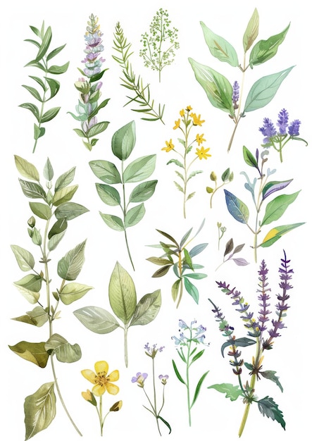 a collection of plants including purple yellow and green leaves