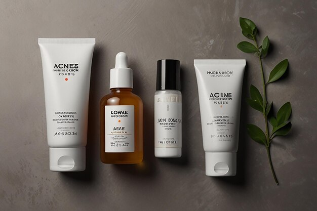 Photo a collection of products including one that says  acne line