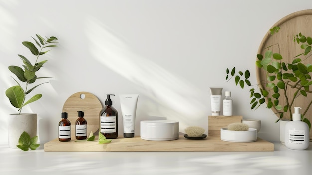 a collection of products on a shelf with a white background