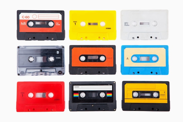 Collection of retro audio cassette