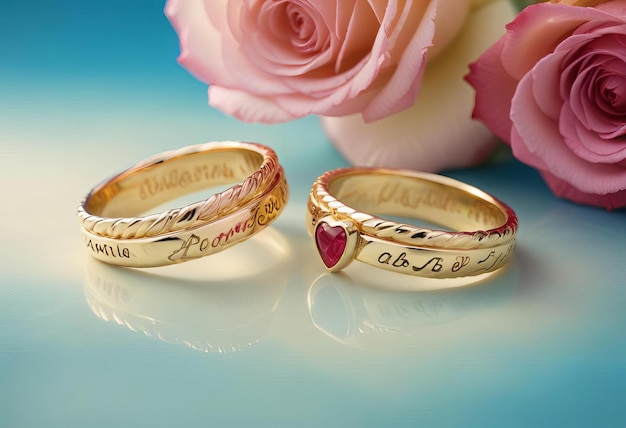 a collection of rings with hearts and the words quota love quota on them