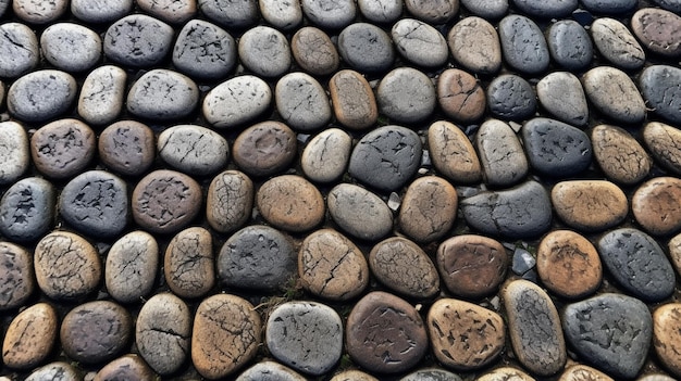 A collection of rocks are laid out in a pattern.