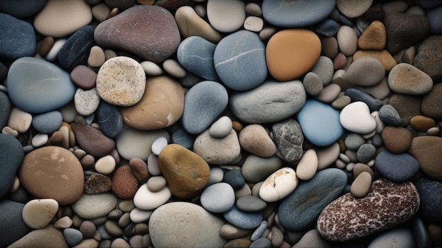 A collection of rocks on a beach