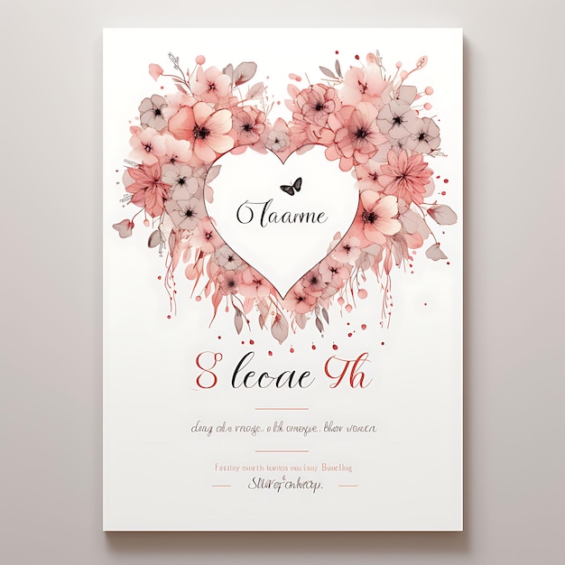 Collection Romantic Blush Wedding Invitation Card Heart Shape Textured illustration idea design