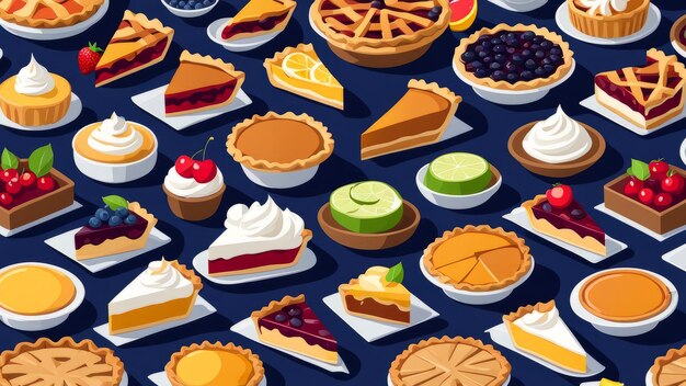 Collection set of Pies elements