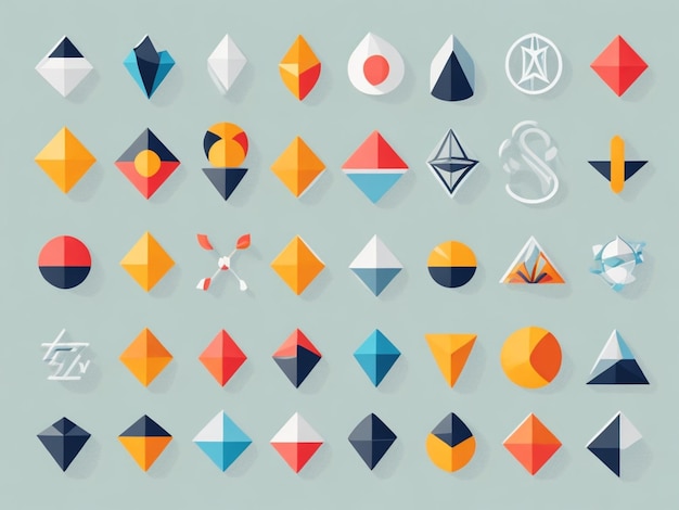 Collection of shape Symbols Minimalist Illustration