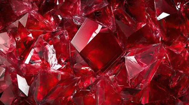 Photo a collection of sparkling red gemstones and crystals