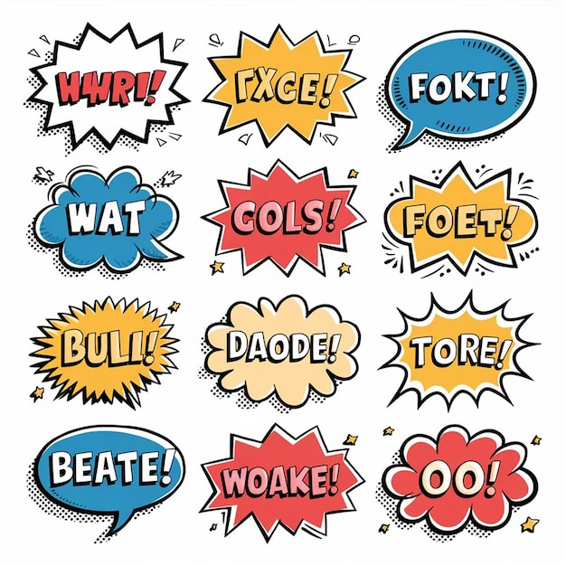 a collection of speech bubbles including one with the other with the other with the other one in the