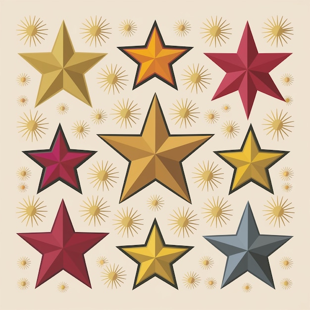 a collection of stars with a star on the top