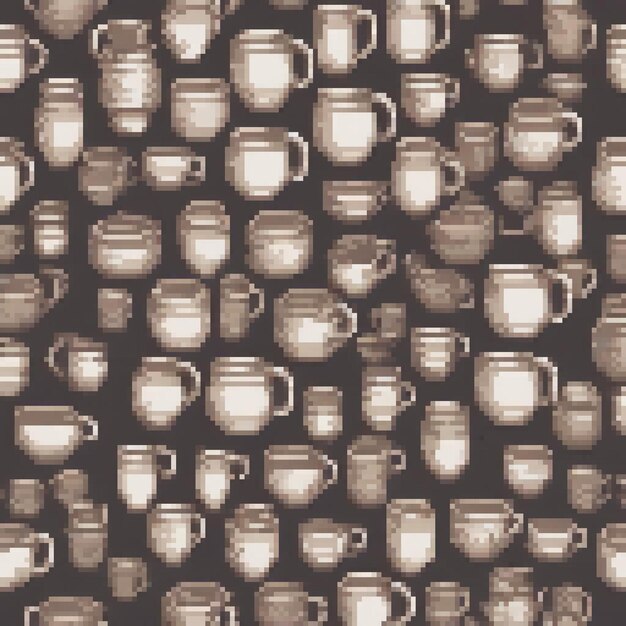 Photo a collection of teacups and cups with a pattern of different sizes