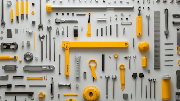 Photo a collection of tools including one that has a yellow tool on it ar 169 v 61 job id 3a030a9931784e9a9fad4074e0e4c63d