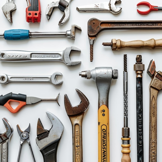 a collection of tools including one that says  brand