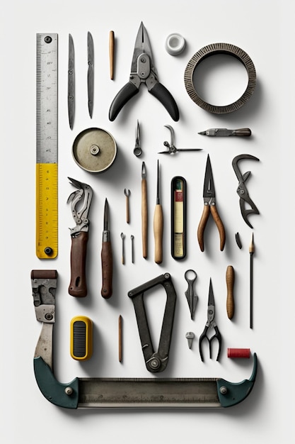 A collection of tools including one that says'tools'on it