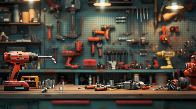 a collection of tools that are on a shelf