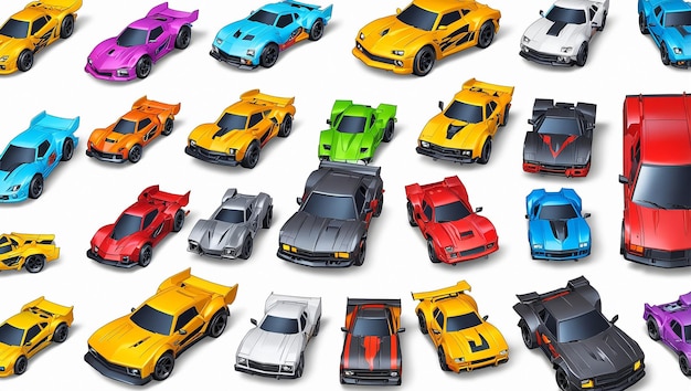 Photo a collection of toy cars including one of which is from the brand of cars