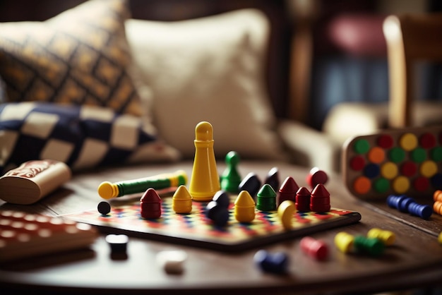 A collection of toys and games such as board games or puzzles that reflect a love of play