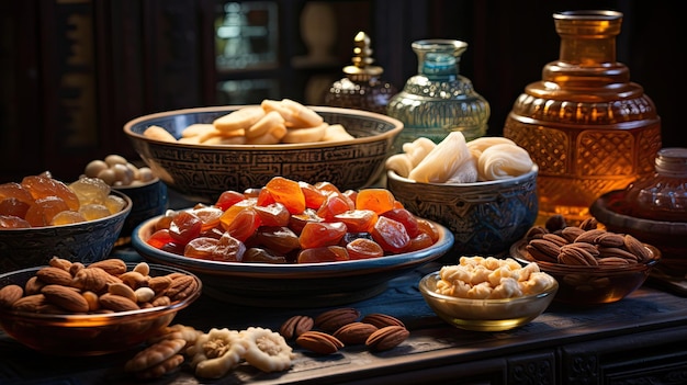 Collection of traditional Arabic sweets