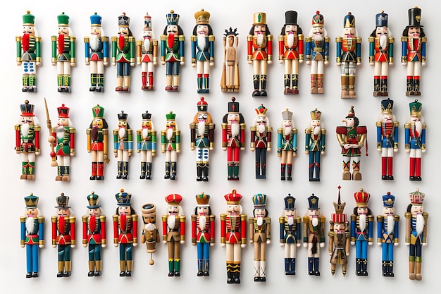 A Collection of Traditional Wooden Nutcracker Figurines