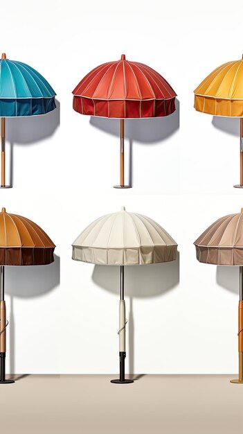 Photo a collection of umbrellas with different colors and colors on them