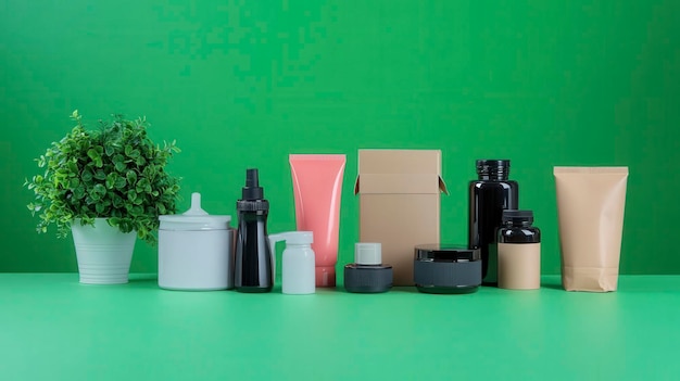 Photo a collection of various beauty and personal care products arranged on a table