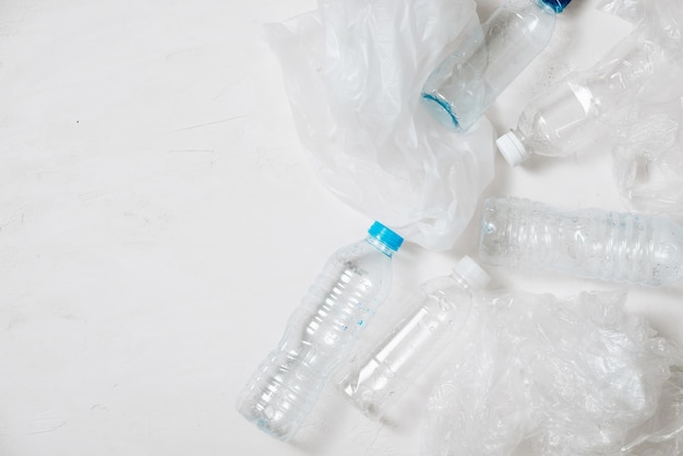 Collection of various plastic bags isolated on white background