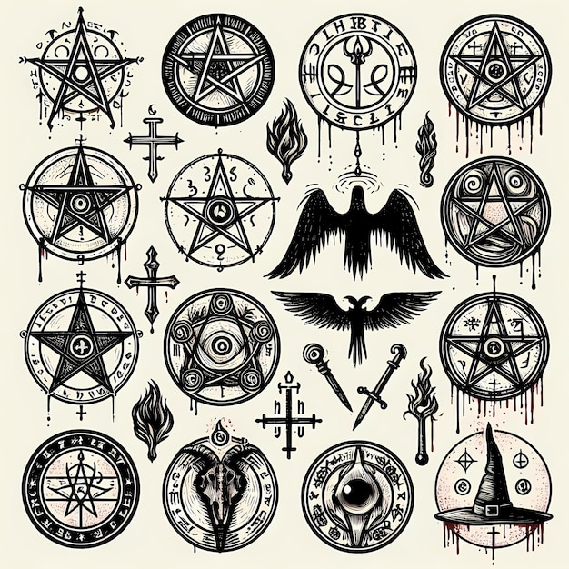 a collection of various symbols including a circle a cross and a circle of arrows