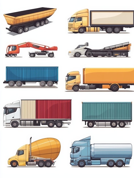 Photo collection of various types of trucks