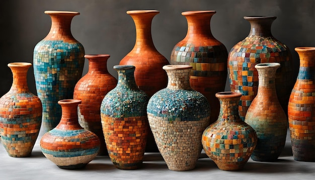 a collection of vases from the company of the artist