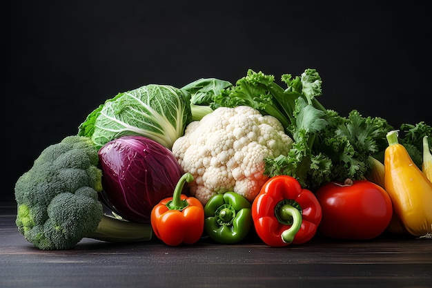 Collection vegetables isolated white background