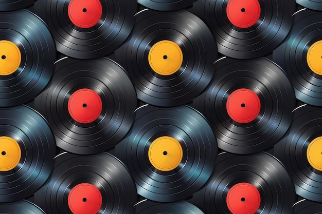 Collection of Vintage Vinyl Records Retro Music