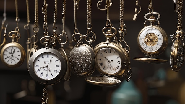 a collection of watches hanging from a ceiling with one that says quot watch quot