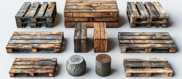 Collection of Wooden Pallets and Logs