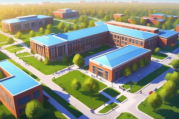 College campus concept illustration