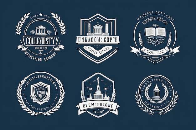 Photo college logo design template vector illustration university college logo badges emblems signs stock vector college campus logo