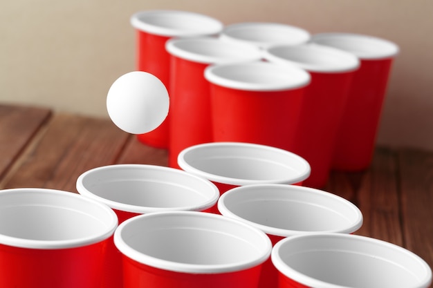 College party sport - beer pong