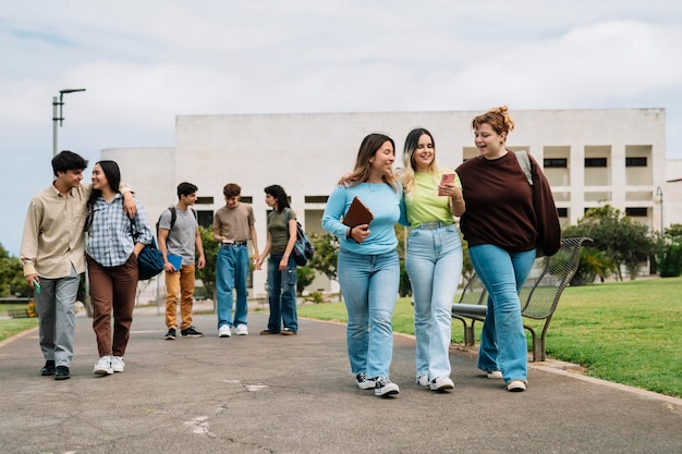 College students walking on campus