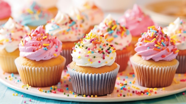 coloful cupcakes HD 8K wallpaper Stock Photographic Image