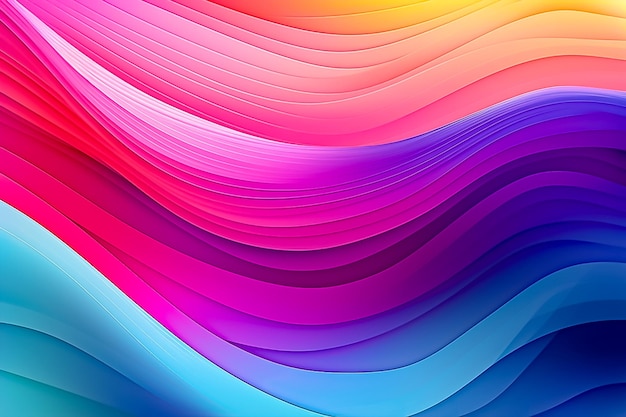 Coloful smooth waves on gradient background AI generated