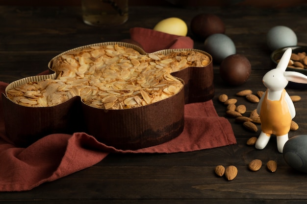 Colomba cake and easter bunny