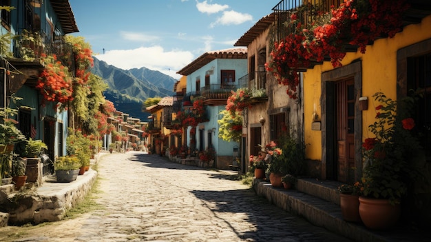 Colombian city mockup highly detailed professional Generative Ai