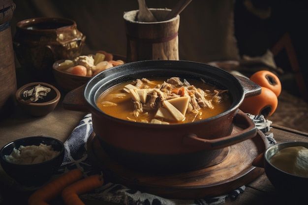 Colombian traditional tripe soup Illustration AI GenerativexA