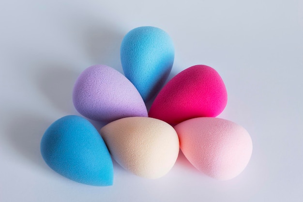 Color beauty blenders isolated on a white background